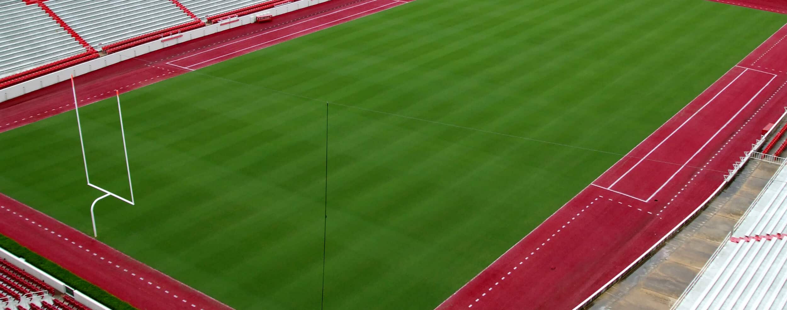 Football field with Riviera bermudagrass